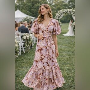 Kate Spade New York Floral Puff Sleeve Maxi Dress | Wedding Guest